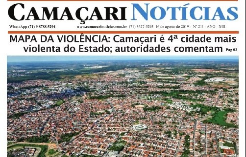 [Edição 211 do jornal impresso Camaçari Notícias destaca Mapa da Violência]