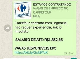 [Novo golpe no Whatsapp engana brasileiros com promessa de emprego]