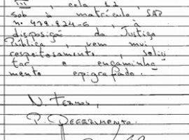 Em carta escrita à mão, detento pede impeachment de Dilma 