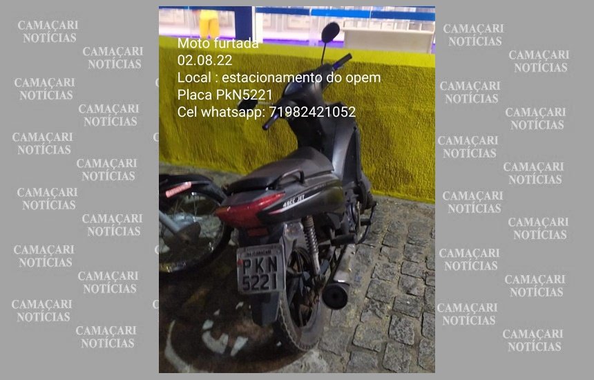 [Jovem tem moto furtada em estacionamento de shopping de Camaçari]